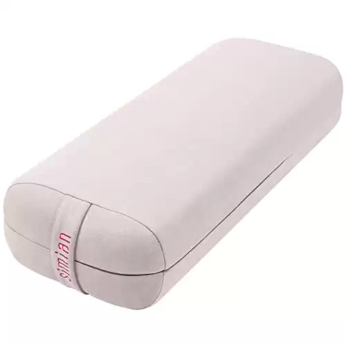 Simian Yoga Bolster Pillow Premium Meditation Bolsters Supportive Rectangular Cushion with Skin-Friendly Velvet Cover Washable, Support Cushions Bolster Pillows for Restorative Yoga,Yin Yoga (CREAM BE...