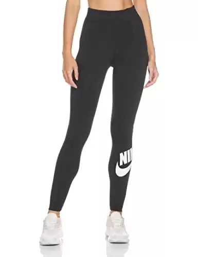 Nike Women's Sportswear Essential High Rise Legging, Black/White, Small